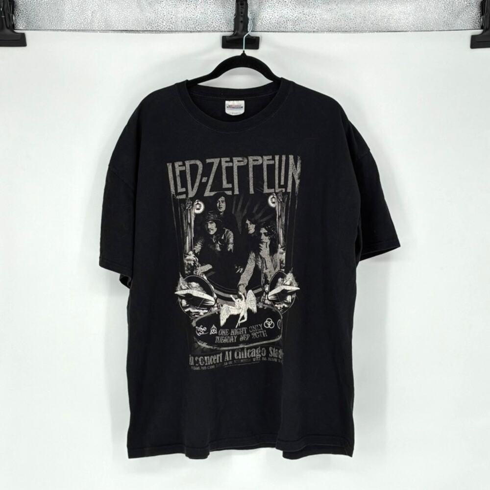 Men's Black Led Zepplin Chicago Stadium Short Sleeve Tee - Plus Size XXL